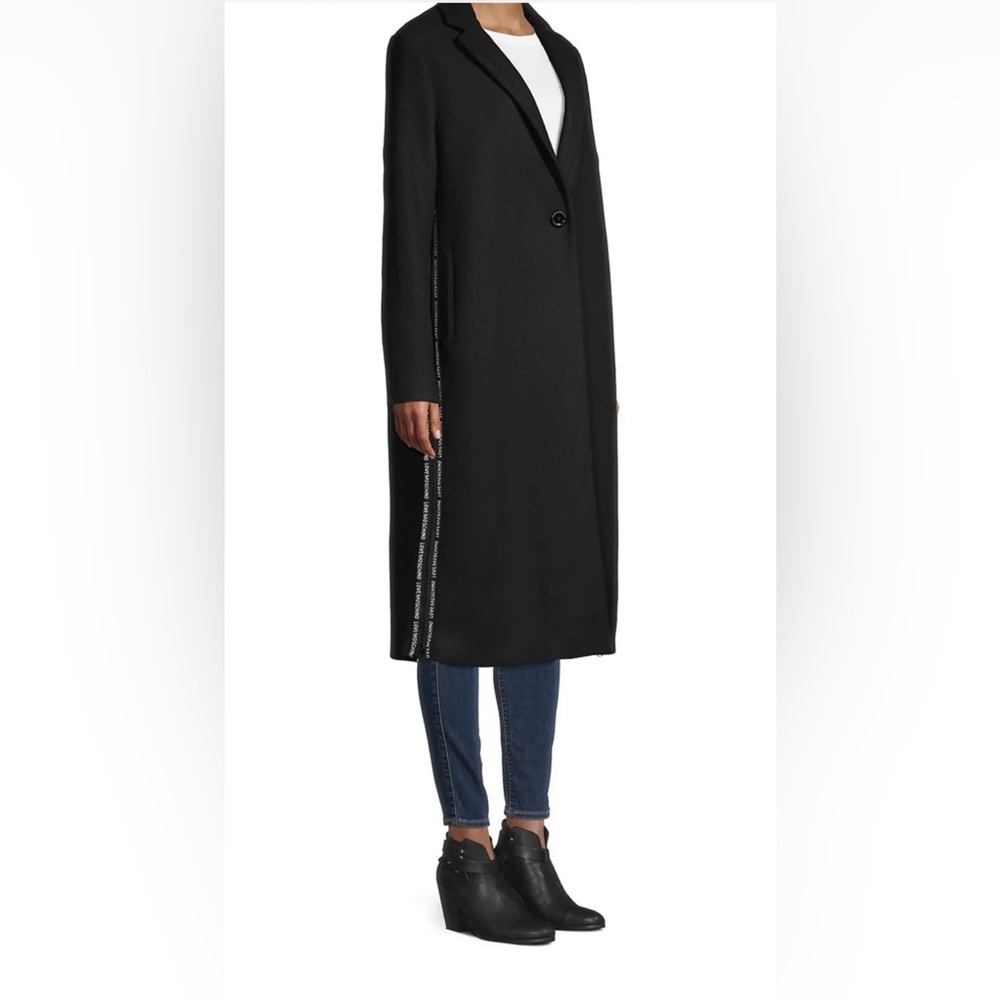 NWT Love Moschino Cappotto Wool Side-Zip Logo Coat Size 40EU/6US $855.00